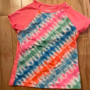 Lands' End Kids Swim Rashguard - Pink, Blue, Green, and Orange